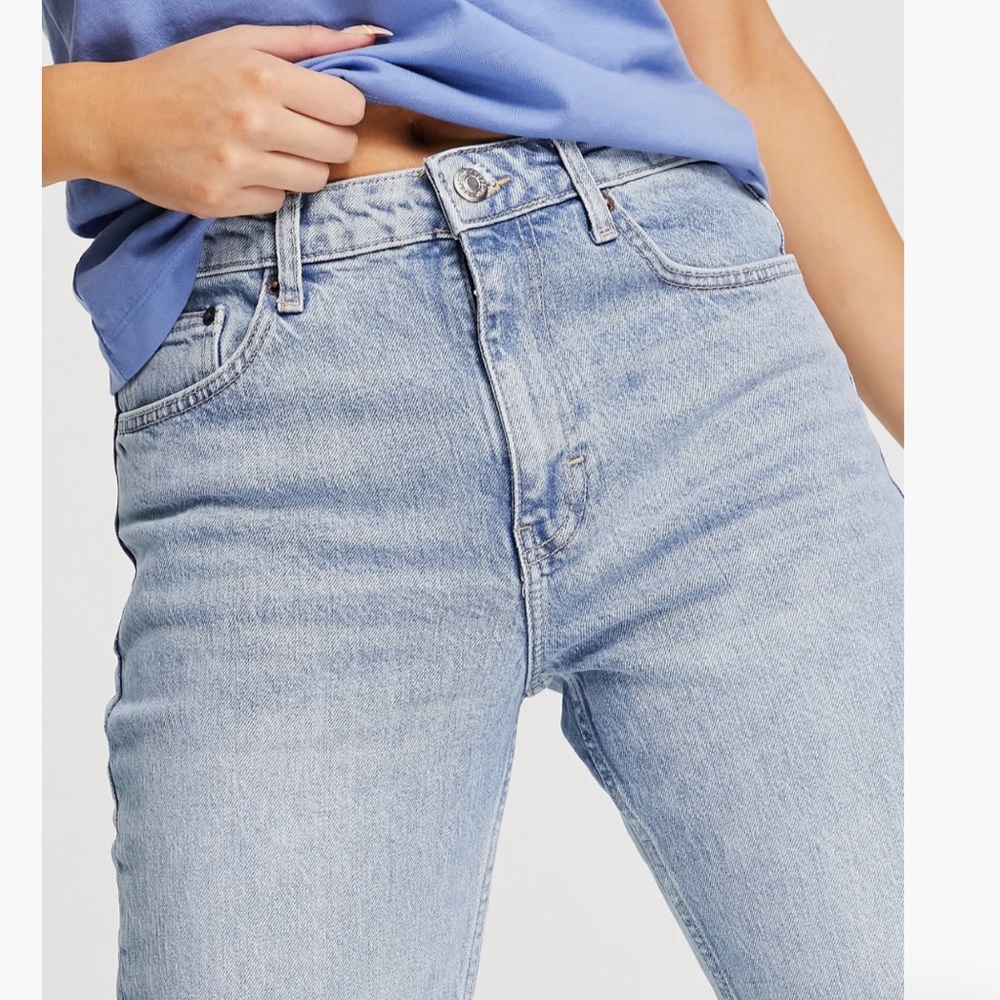 Topshop 25 Raw Hem Crop Straight Leg Jeans - Picture 4 of 8